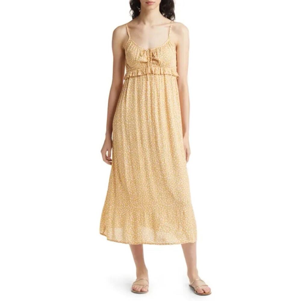 NWT Billabong Rebel Heart Floral Print Midi Dress Size M Boho Beach Sundress